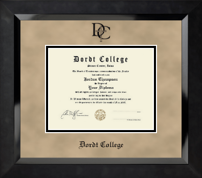 Dordt College diploma frame - Black Embossed Diploma Frame in Eclipse