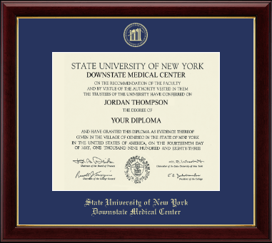 SUNY Downstate Medical Center diploma frame - Gold Embossed Diploma Frame in Gallery