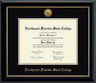 Northwest Florida State College diploma frame - Gold Engraved Medallion Diploma Frame in Onyx Gold
