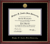 Stephen F. Austin State University diploma frame - Gold Engraved Medallion Diploma Frame in Kensington Gold