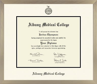Albany Medical College diploma frame - Icon in Light Champagne