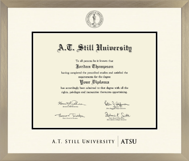 A.T. Still University diploma frame - Icon in LightChampagne