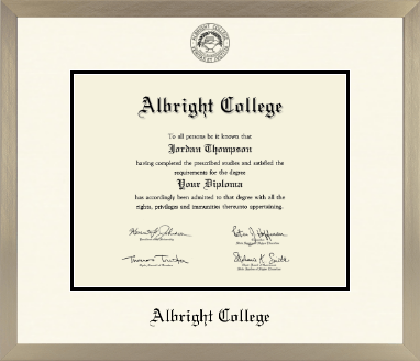 Albright College diploma frame - Icon in Light Champagne