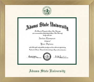 Adams State University diploma frame - Icon in Chardonnay
