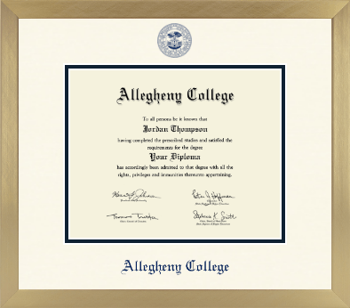 Allegheny College diploma frame - Icon in Chardonnay