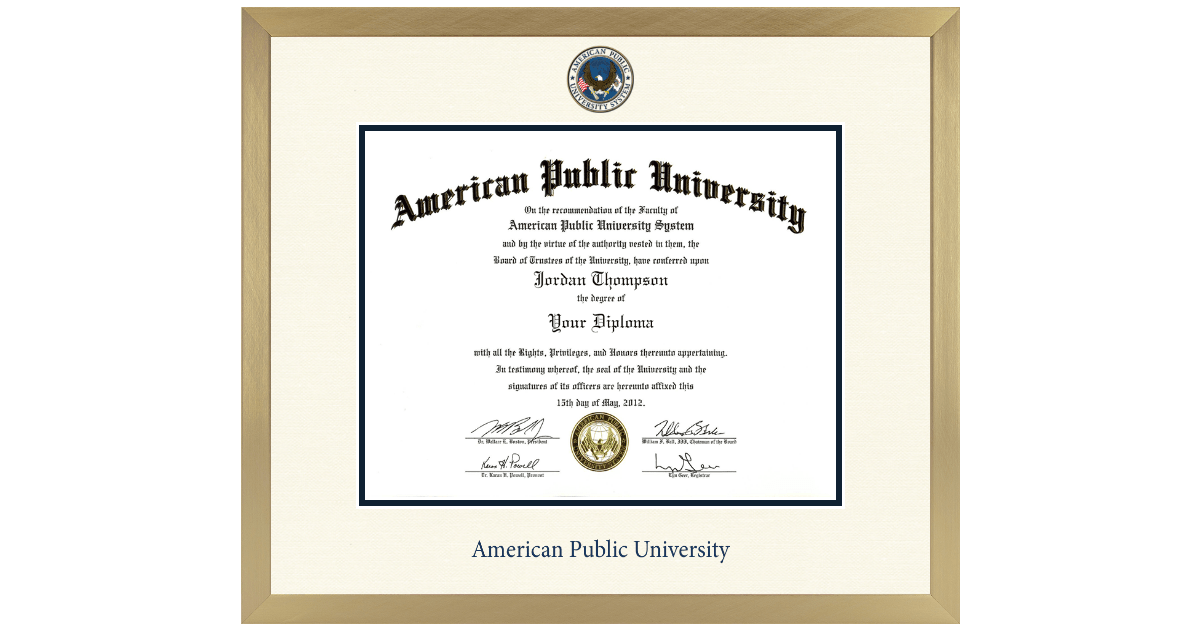 American Public University Diploma Frames Church Hill Classics