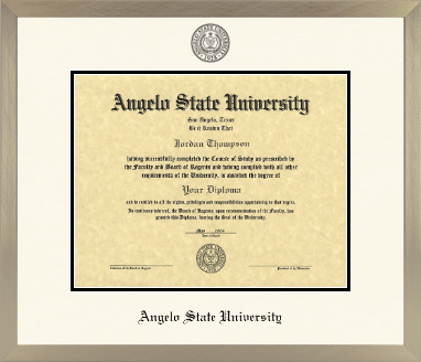 Angelo State University diploma frame - Icon in Light Champagne
