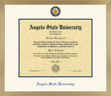 Angelo State University diploma frame - Icon in Chardonnay