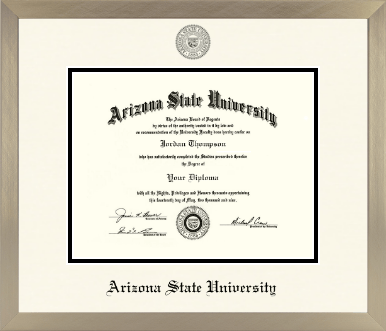 Arizona State University diploma frame - Icon in Light Champagne