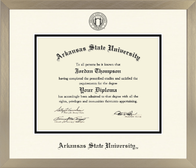 Arkansas State University at Jonesboro diploma frame - Icon in Light Champagne