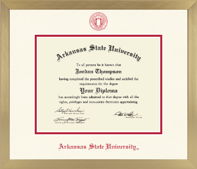 Arkansas State University at Jonesboro diploma frame - Icon in Chardonnay