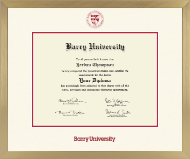 Barry University diploma frame - Icon in Chardonnay