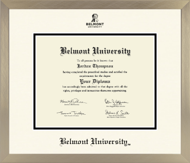 Belmont University diploma frame - Icon in Light Champagne