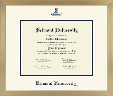 Belmont University diploma frame - Icon in Chardonnay