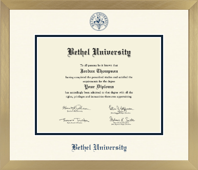 Bethel Minnesota diploma frame - Icon in Chardonnay