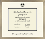 Binghamton University diploma frame - Icon in Light Champagne