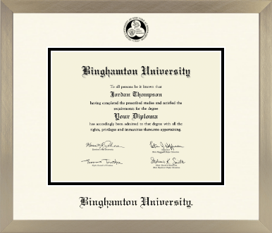 Binghamton University diploma frame - Icon in Light Champagne