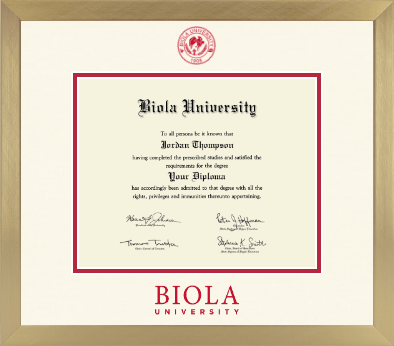 Biola University diploma frame - Icon in Chardonnay
