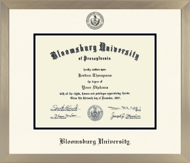 Bloomsburg University diploma frame - Icon in Light Champagne