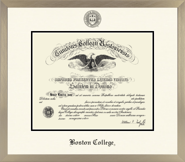 Boston College diploma frame - Icon in Light Champagne