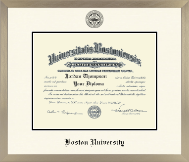 Boston University diploma frame - Icon in Light Champagne