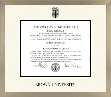 Brown University diploma frame - Icon in Light Champagne