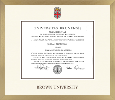 Brown University diploma frame - Icon in Chardonnay