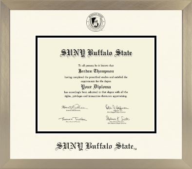 Buffalo State College diploma frame - Icon in Light Champagne