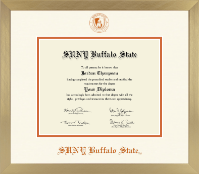 Buffalo State College diploma frame - Icon in Chardonnay
