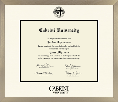 Cabrini University diploma frame - Icon in Light Champagne