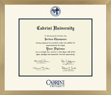 Cabrini University diploma frame - Icon in Chardonnay