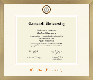 Campbell University diploma frame - Icon in Chardonnay