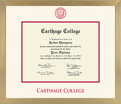 Carthage College diploma frame - Icon in Chardonnay