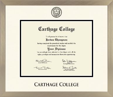 Carthage College diploma frame - Icon in Light Champagne
