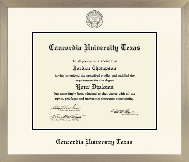 Concordia University Texas diploma frame - Icon in Light Champagne