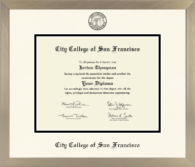 City College of San Francisco diploma frame - Icon in Light Champagne