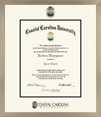 Coastal Carolina University diploma frame - Icon in Light Champagne