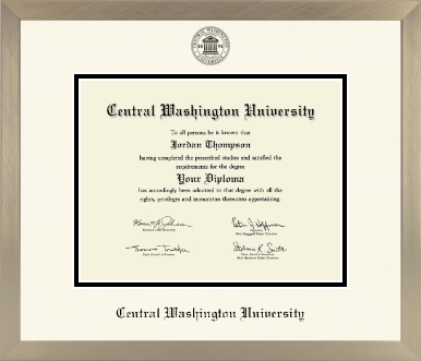 Central Washington University diploma frame - Icon in Light Champagne