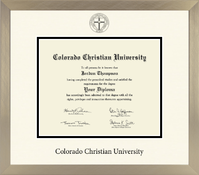 Colorado Christian University diploma frame - Icon in Light Champagne