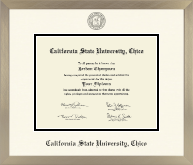 California State University Chico diploma frame - Icon in Light Champagne