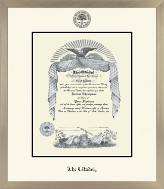 The Citadel The Military College of South Carolina diploma frame - Icon in Light Champagne