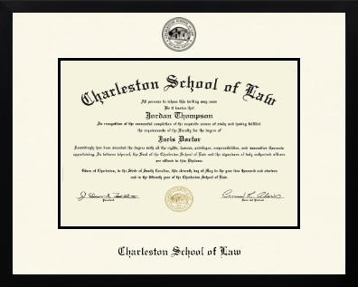 Charleston School of Law diploma frame - Icon in Gotham