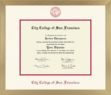 City College of San Francisco diploma frame - Icon in Chardonnay