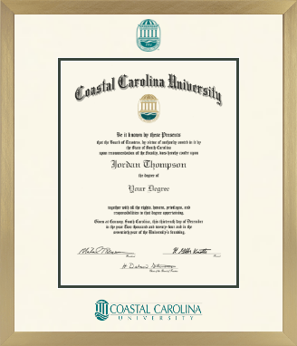 Coastal Carolina University diploma frame - Icon in Chardonnay