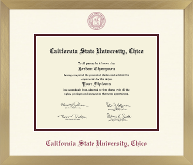 California State University Chico diploma frame - Icon in Chardonnay