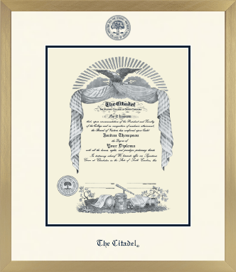 The Citadel The Military College of South Carolina diploma frame - Icon in Chardonnay