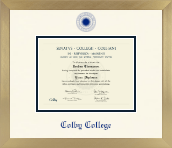 Colby College diploma frame - Icon in Chardonnay