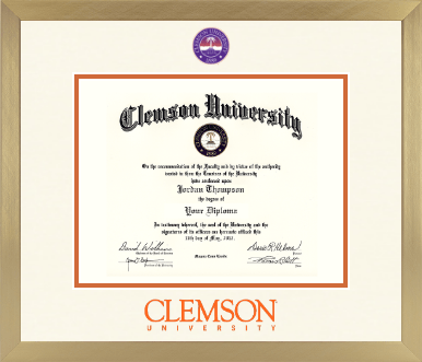 Clemson University diploma frame - Icon in Chardonnay