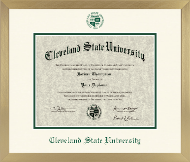 Cleveland State University diploma frame - Icon in Chardonnay