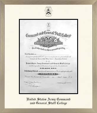 United States Army Command and General Staff College diploma frame - Icon in Light Champagne